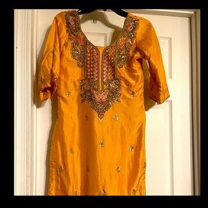 Silk suit patiala salwar with multicolor dupatta